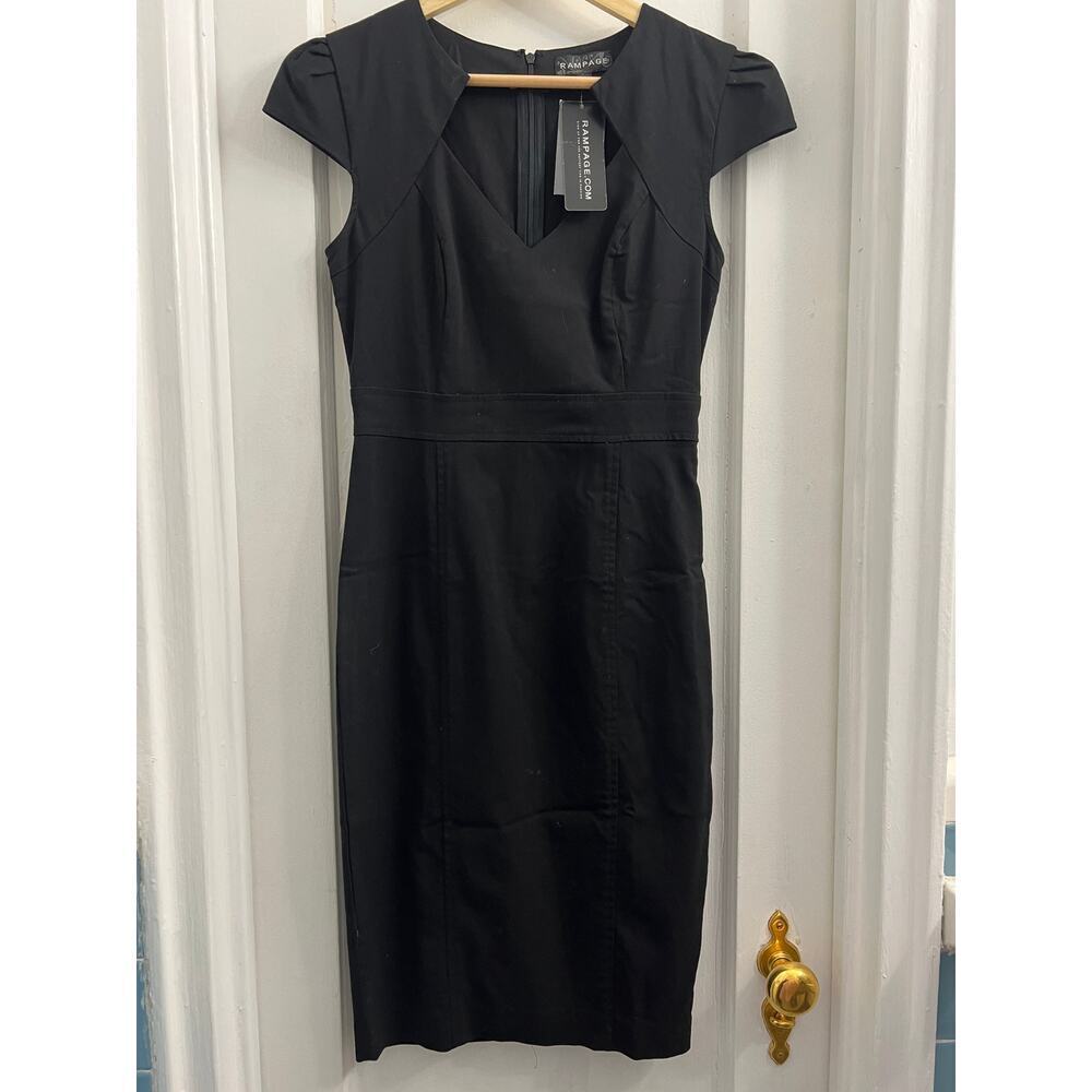 Rampage‎ Y2K Cap Sleeve Knee Length Dress, Black Small
